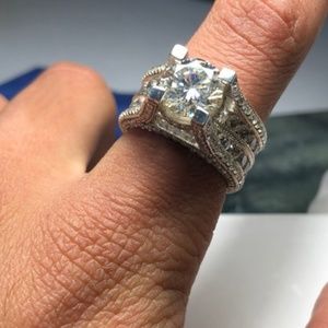 3Ct Moissanite Solitaire Huge Ring